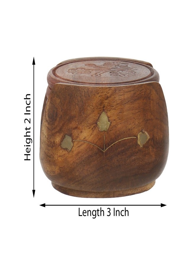 CRAFTHUT Wooden Round Drink Coasters Set of 6 with Decorative Holder, Half Barrel Shape Tea Coaster Stand, Tabletop Coasters for Hot Cups, Home Kitchen & Dining Table Decor (Brown, 3 x 3 x 2 Inches) - Image 2